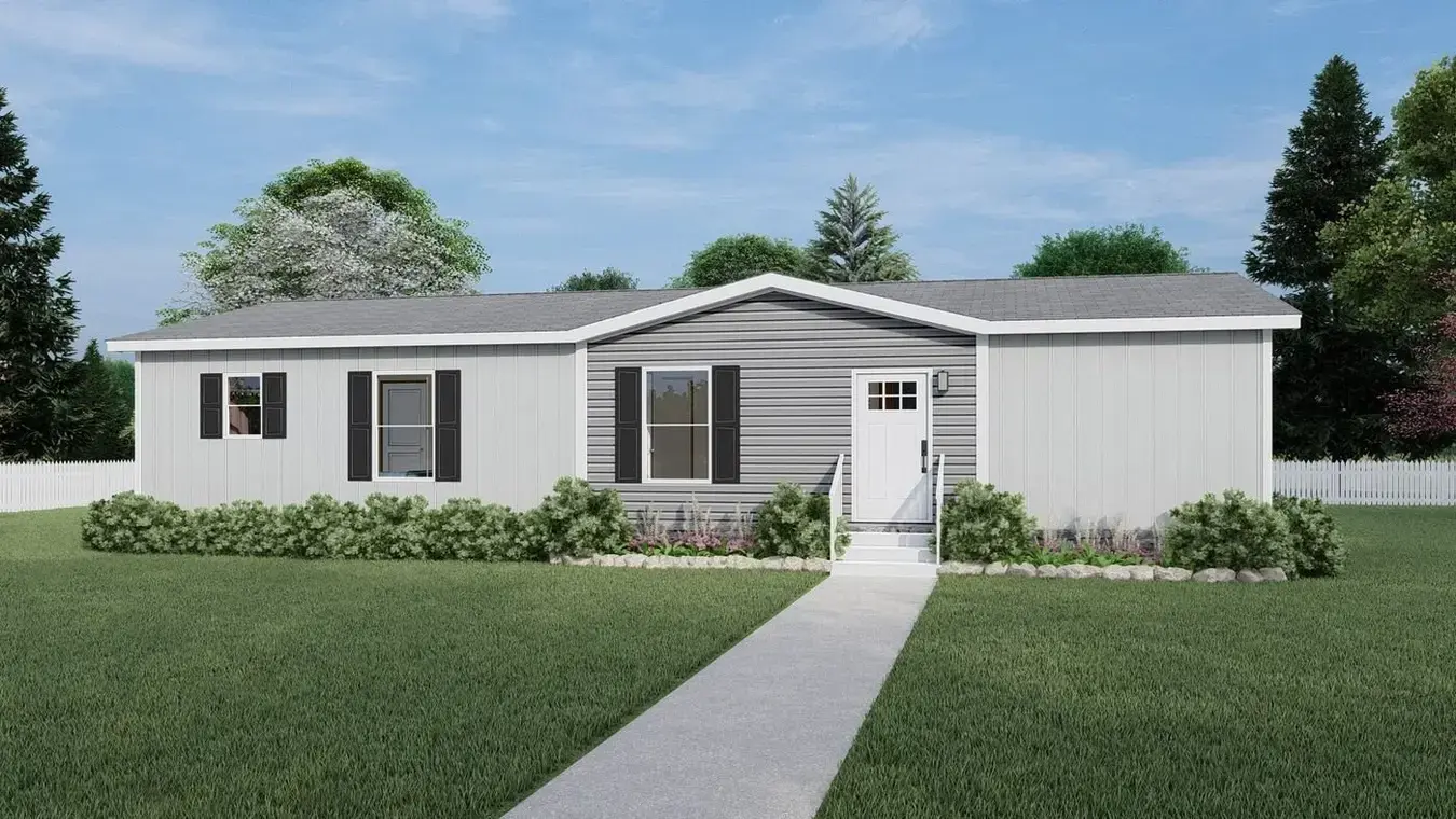 Exterior — white & gray finish