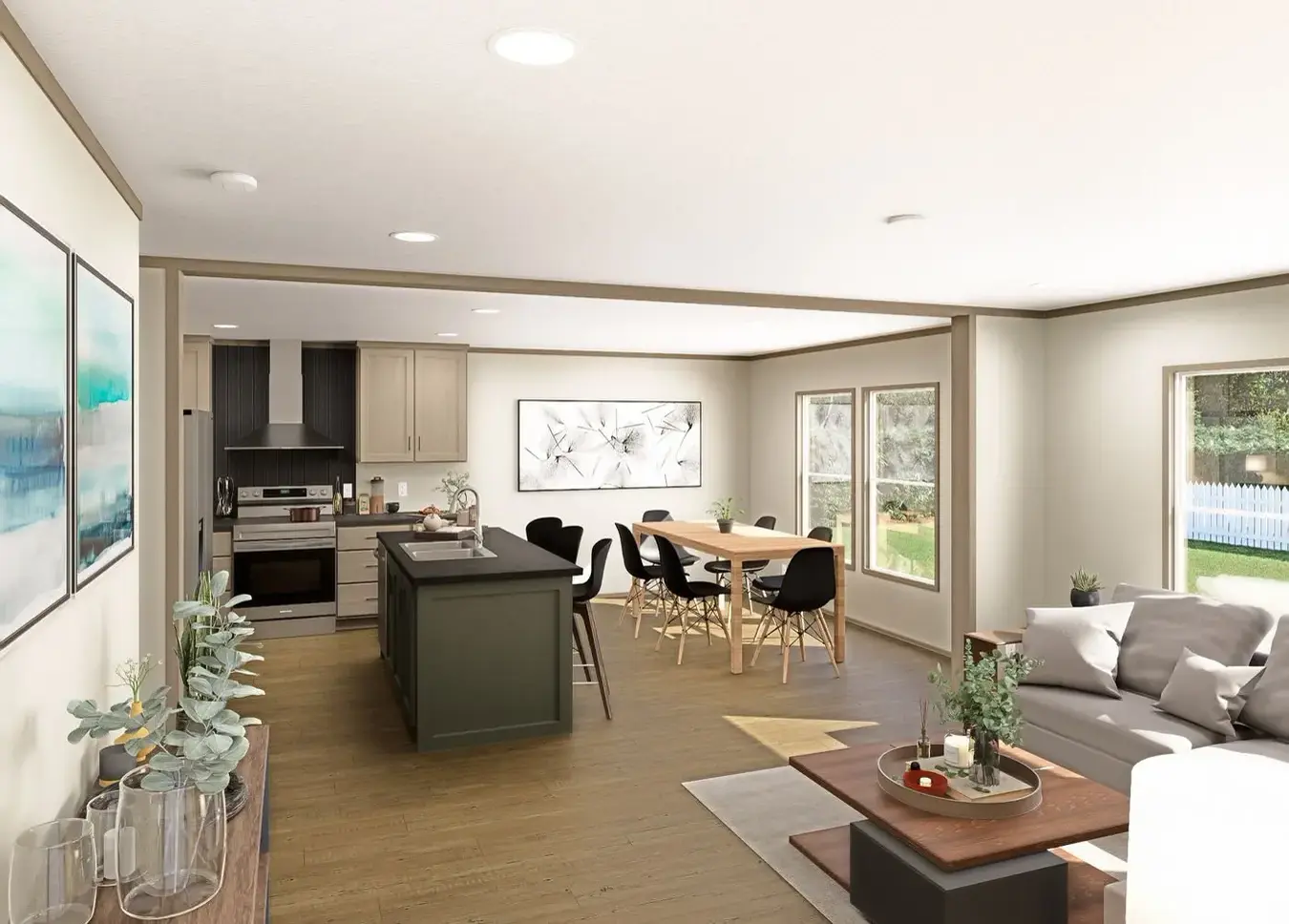 Living room & kitchen